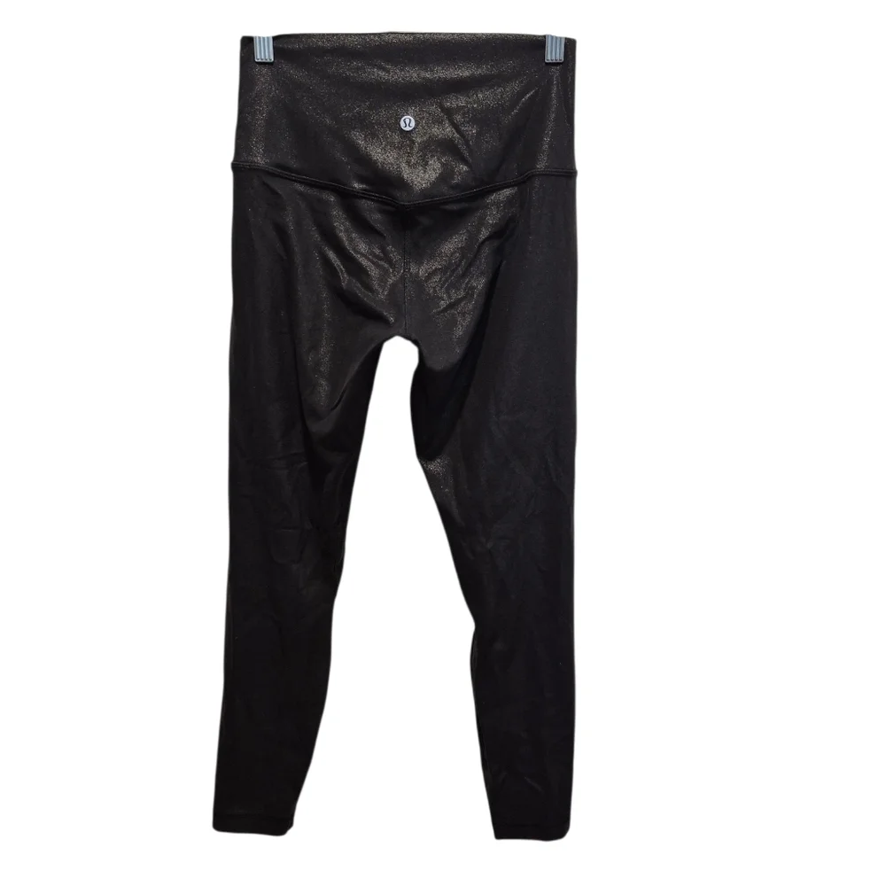 Lululemon Align High-Rise Pant 28" Shine Radiate Foil Print Black Size 6 Legging - Picture 2 of 6